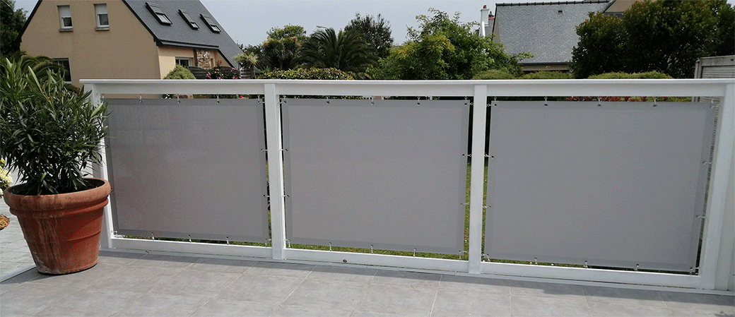 Brise vent terrasse avec oeillets en toile Dickson Orchestra Beige