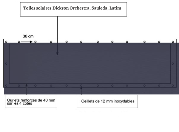 croquet brise vue Toile Dickson orchestra Bleu nuit 8238 balcon et terasse appartement