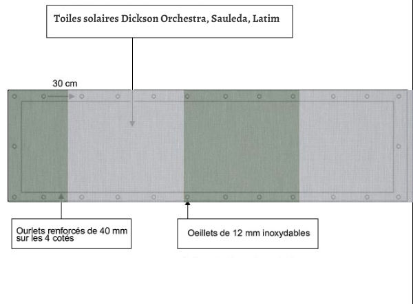 croquet brise vue Toile Dickson orchestra D299 balcon et terasse appartement