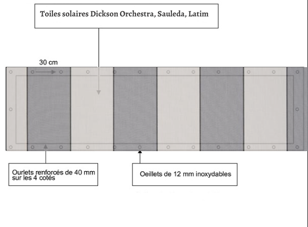 croquet brise vue Toile Dickson orchestra Sienne 8931 balcon et terasse appartement