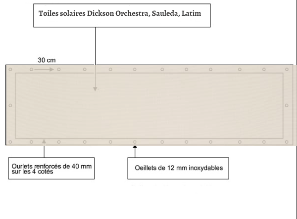 croquet brise vue Toile Dickson orchestra U136 balcon et terasse appartement