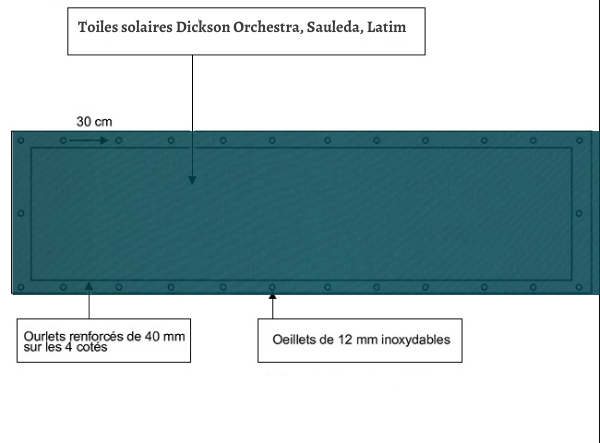croquet brise vue Toile Dickson orchestra U320 balcon et terasse appartement