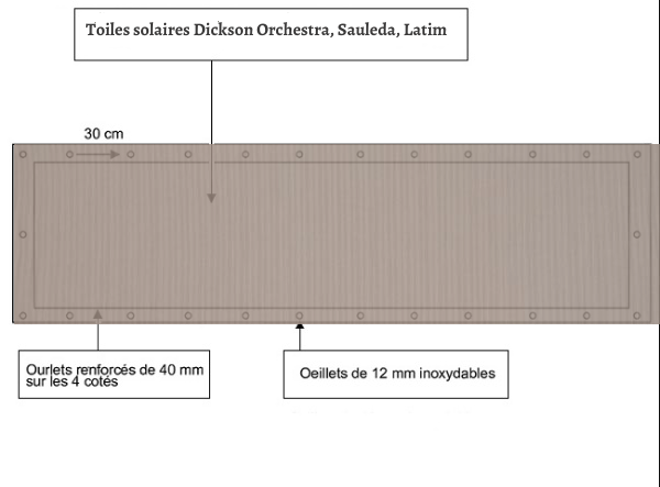 croquet brise vue Toile Dickson orchestra U337 DAIM PIQUE balcon et terasse appartement