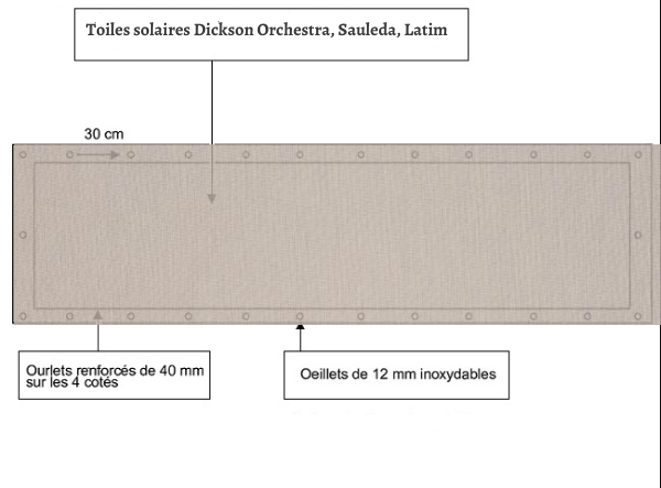 croquet brise vue Toile Dickson orchestra U370 balcon et terasse appartement