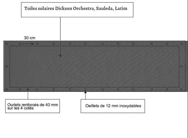 croquet brise vue Toile Dickson orchestra U373 Macadam Tweed balcon et terasse appartement