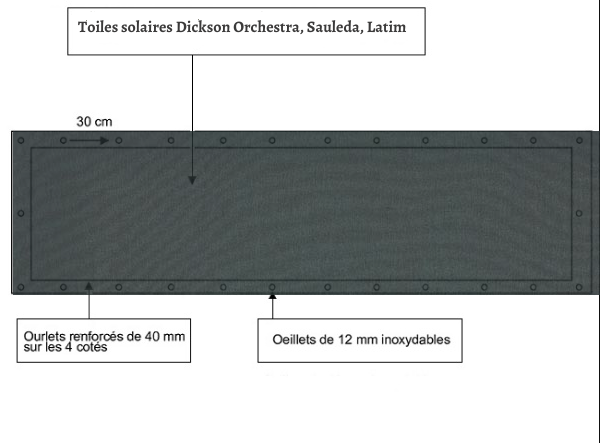 croquet brise vue Toile Dickson orchestra U393 balcon et terasse appartement