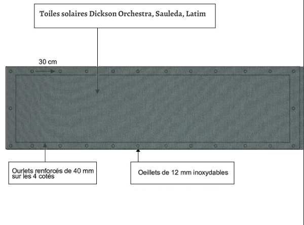 croquet brise vue Toile Dickson orchestra U395 balcon et terasse appartement