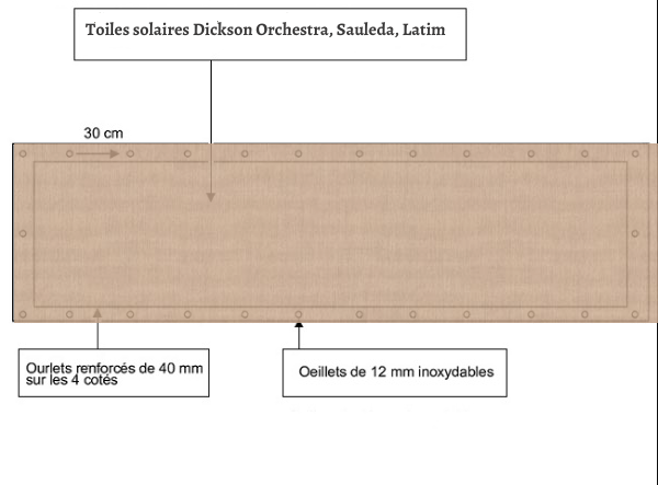 croquet brise vue Toile Dickson orchestra U403 balcon et terasse appartement