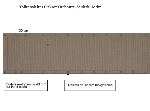 croquet brise vue Toile Dickson orchestra U410 balcon et terasse appartement