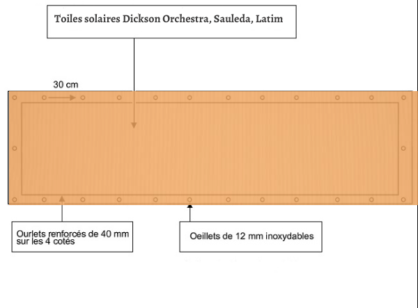 croquet brise vue Toile Dickson orchestra U414 MIEL PIQUE balcon et terasse appartement