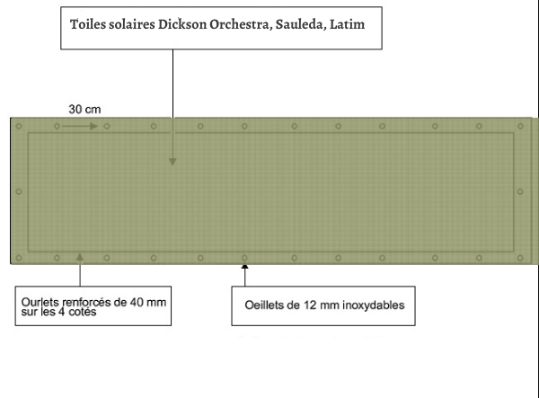 croquet brise vue Toile Dickson orchestra U416 balcon et terasse appartement